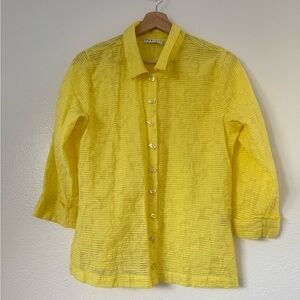 Habitat Yellow Wearable Art Blouse Shirt Top Artsy Unique size M
